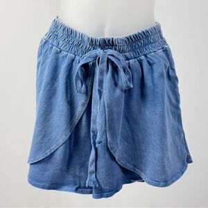 J.Her Blue Tie Waist Lounge Shorts Skort Style  Cotton Small